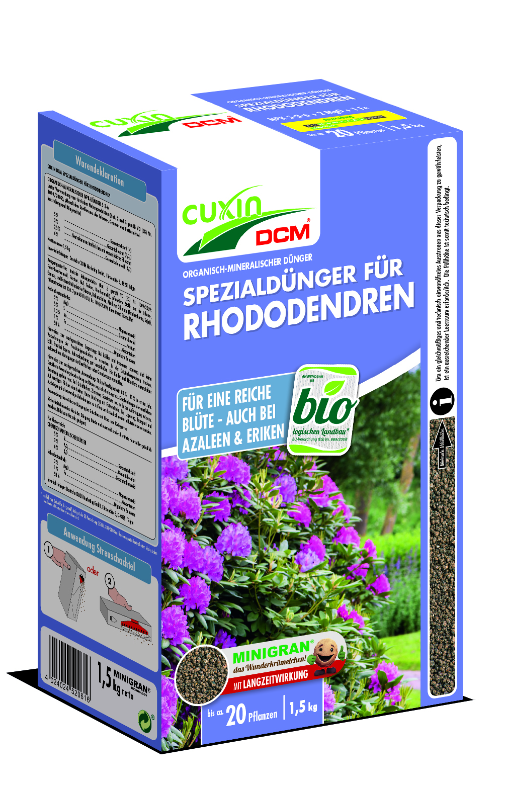 Cuxin DCM Bio Spezialdünger für Rhododendren 1,5 kg